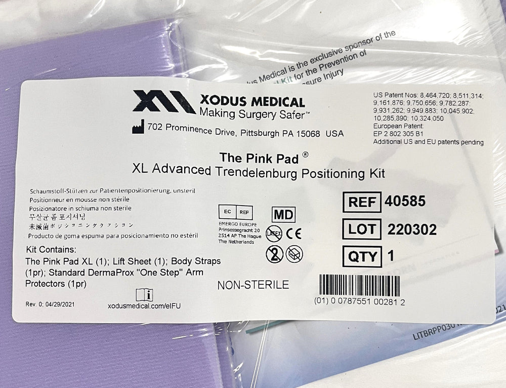 Xodus Medical 40585 Making Surgery Safer XL Advanced Trendelenburg Positioning Kit