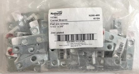 National Hardware Corner Braces Zinc Plated (40-Pack) 1-1/2" x 3/8"