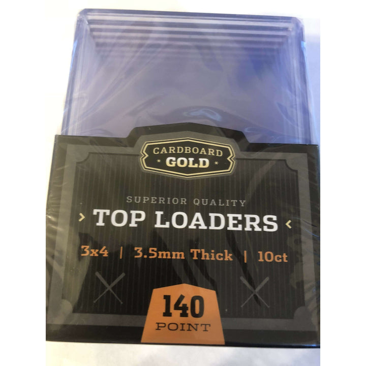 10 Ct ) Cardboard Gold 3x4 Clear Rigid Top Loaders -140 Point (1 Packs of 10 )