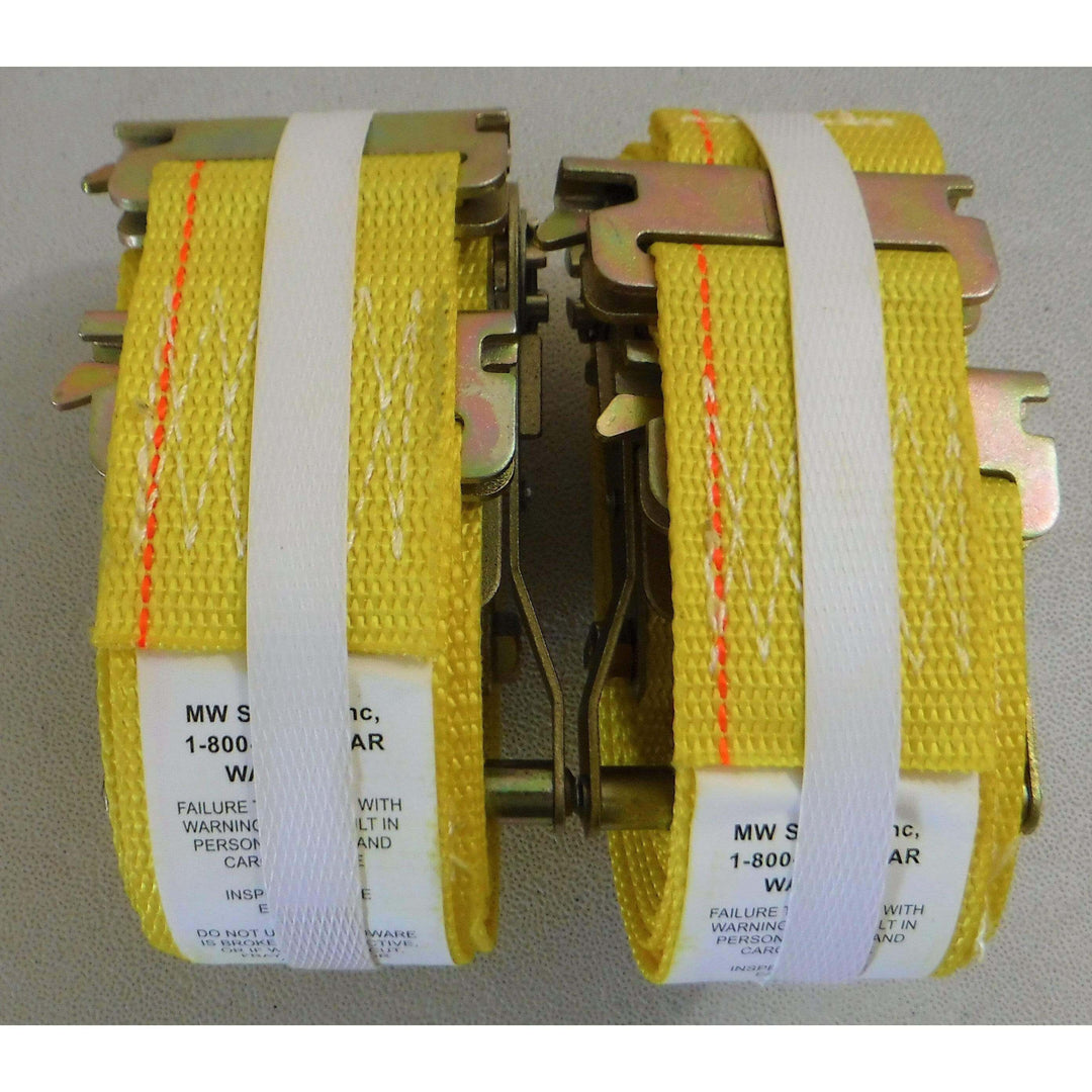 2" x 12' E-Track Ratchet Yellow Tie Down Straps (2-Pack)