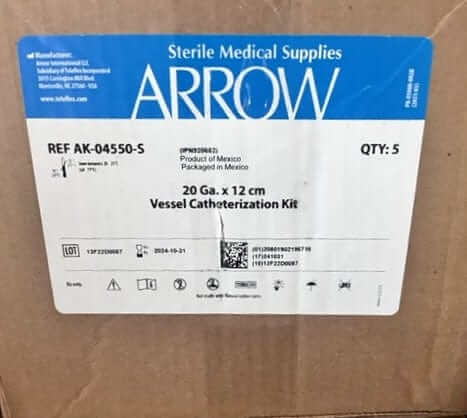 Arrow AK-04550-S Vessel Catheterization Kit 5-Pack
