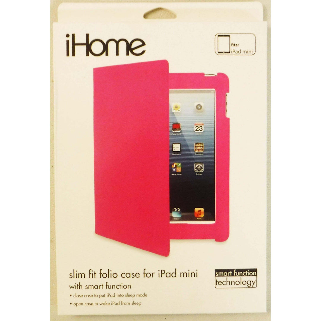 iHome IH-IM1102P Slim Fitted Folio Case for iPad mini, Pink