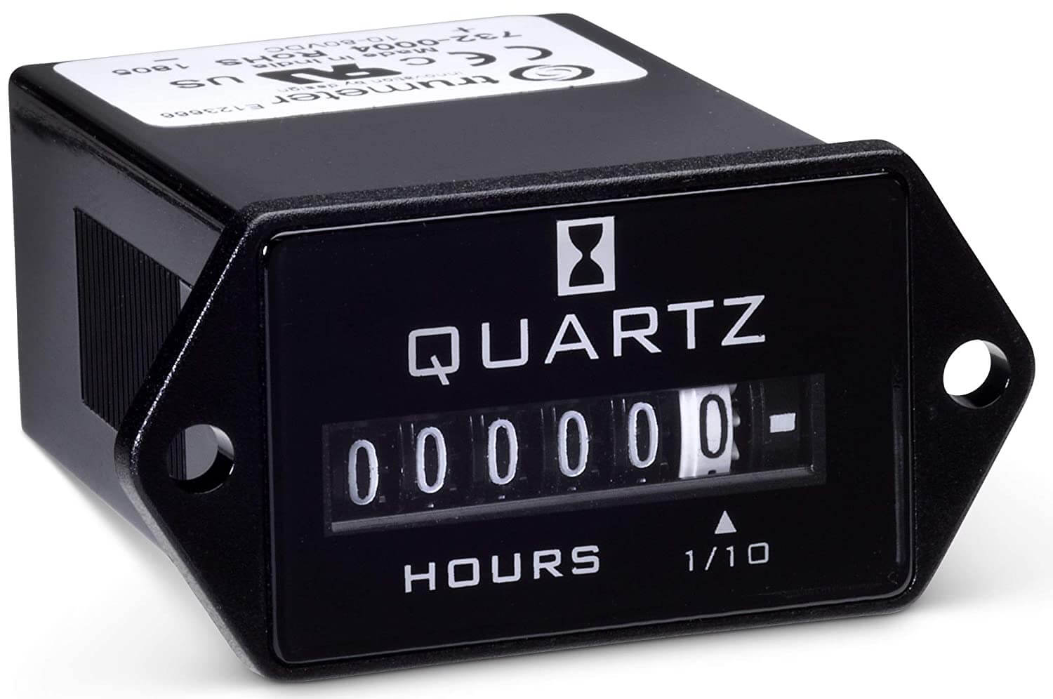 732-0004 TRUMETER Hour Meter, 10-80VDC, 6-Digit Display, 2-Hole Mounting