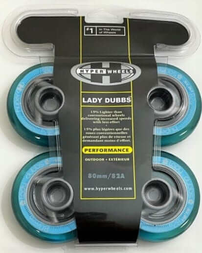 Hyper Wheels Inline Skate Wheels 80mm/82a, Tr. Blue, 130888 80mm/82A / Tr. Blue / 4-Pack