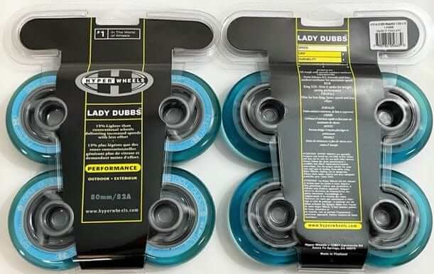 Hyper Wheels Inline Skate Wheels 80mm/82a, Tr. Blue, 130888 80mm/82A / Tr. Blue / 8-Pack