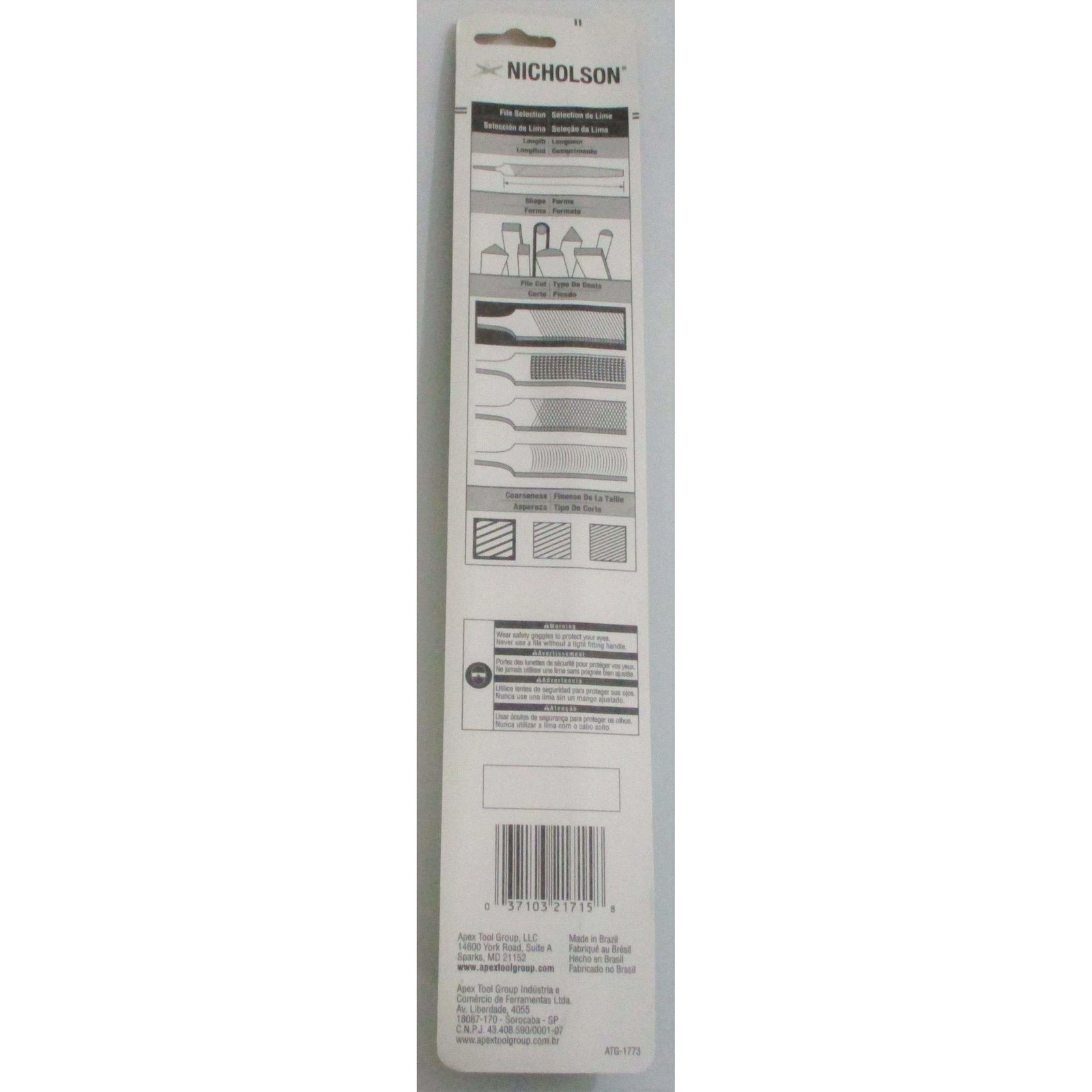 Apex Tool Group Nicholson 8" Round File with Handle 21715