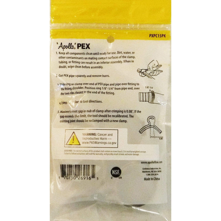 Apollo PXPC15PK PEX Pinch Clamps, 1" (20-Pack)