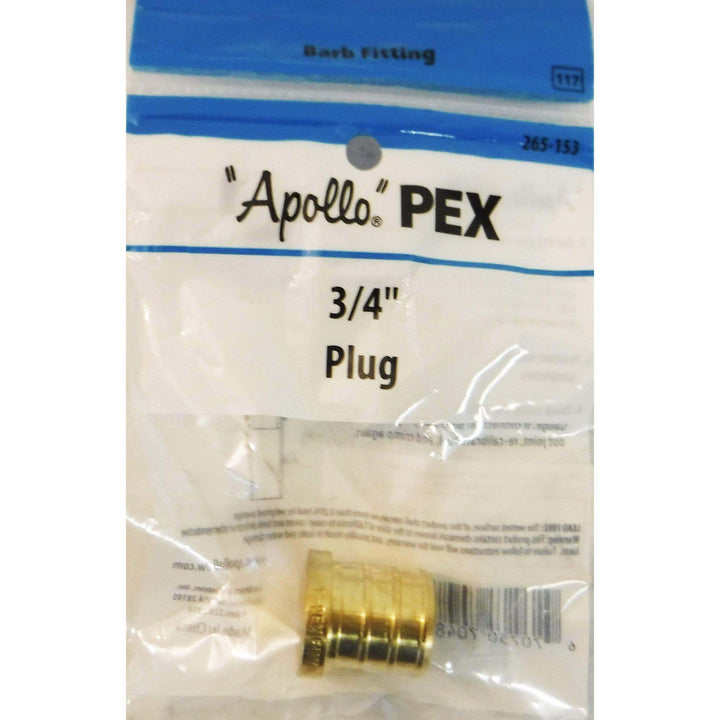 Apollo APXP34 PEX Brass Barb Plug 3/4" (6-Pack)