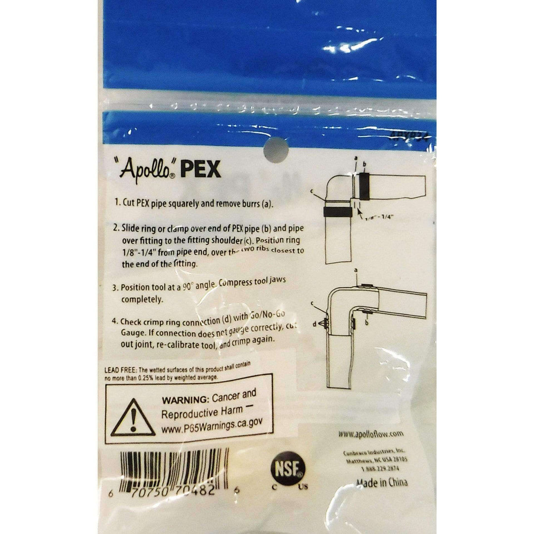 Apollo APXP34 PEX Brass Barb Plug 3/4" (6-Pack)