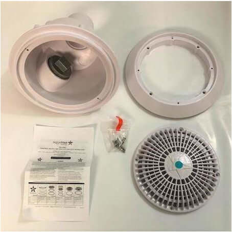 AquaStar VGB Series 8-inch round submerged suction outlet drain cover with anti-entrapment design.