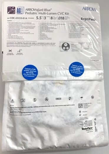 Arrow CDC-25553-X1A Arrowgard Blue Pediatric Multi-Lumen CVC Kit