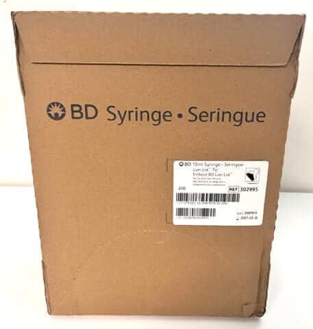 BD 302995 10ml Syringe Only, Luer-Lok Tip (Box of 200)