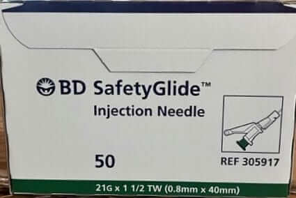 BD 305917 SafetyGlide 21G x 1-1/2" Injection Needle (50/Box)