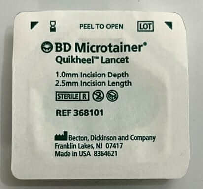 BD 368101 Microtainer Quikheel Lancet 1mm Depth x 2.5mm Length (50-Pack)