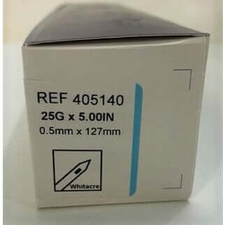 10-pack of BD 405140 Whitacre 25G x 5.0" spinal needles, pencil point, sterile.