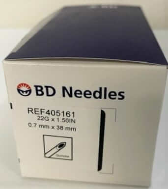BD 405161 Spinal Needle, 22G x 1.5", 25-pack: precision needles for safe and accurate spinal punctures, ensuring reliable procedures.