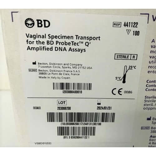 BD Vaginal Specimen Transport for the BD ProbeTec Qx Amplified DNA Assays (Bx/100)