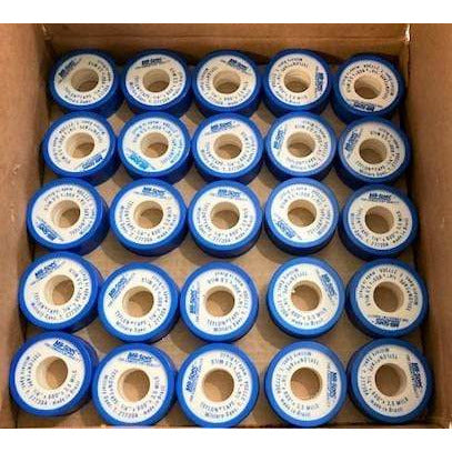 Mil-Spec P.T.F.E. Thread Seal Teflon Tape 1/4" x 600" 3.5 Mils Case of 200 Rolls