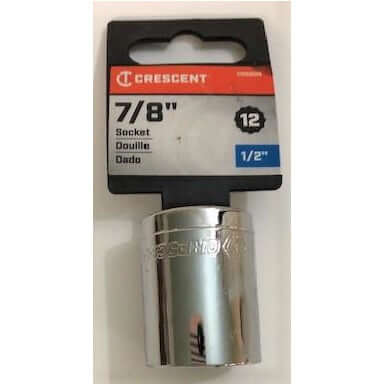 Crescent 1/2" Drive 12 Point Standard SAE Socket 7/8"