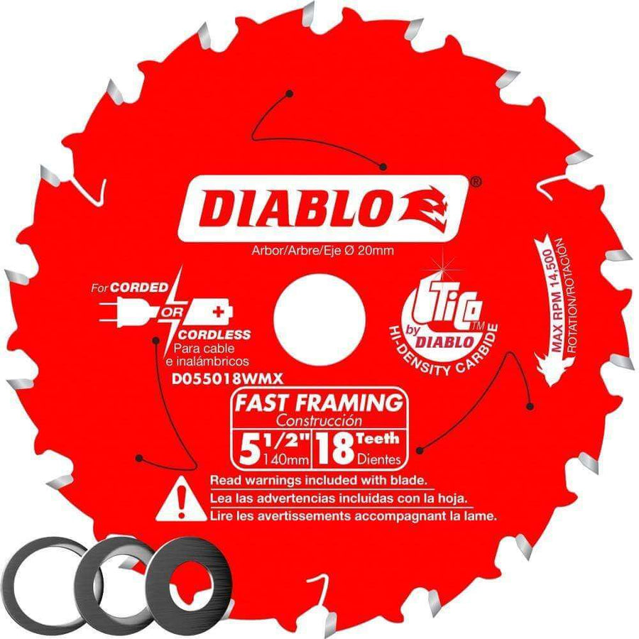 Diablo 5-1/2 in x 18 Teeth Fast Framining Trim Saw Blade