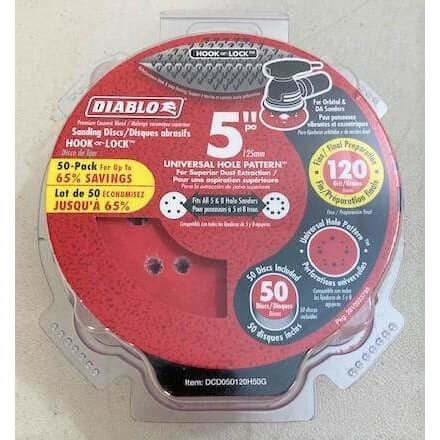 Diablo DCD050120H50G 120 Grit Sanding Discs 5' (50-Pack)