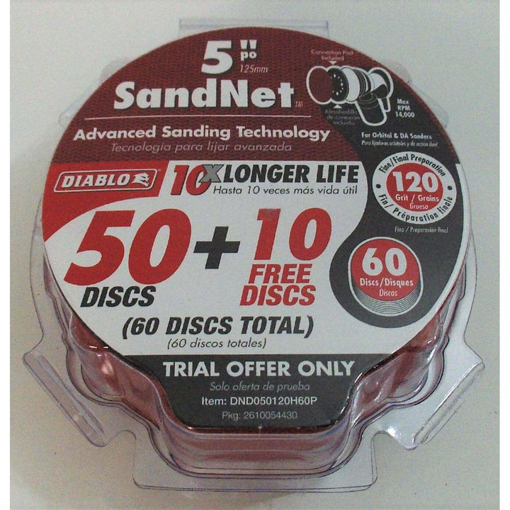 Diablo DND050120H60P 120 Grit Sanding Discs 5' (60-Pack)