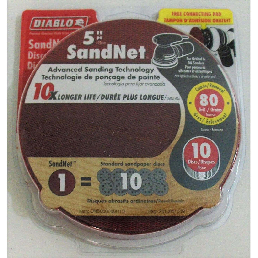 Diablo DND050080H10I 80 Grit Sanding Discs 5' (10-Pack)