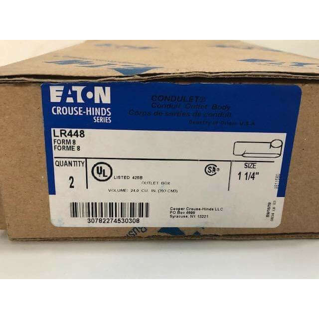 Eaton Crouse-Hinds LR448 Form 8 Conduit Outlet Box 1-1/4" (2-Pack)