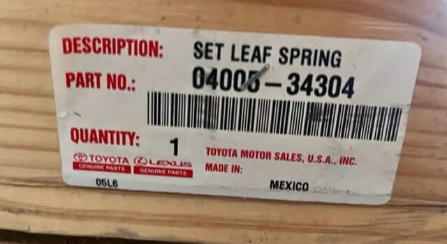 Genuine Toyota Set Leaf Spring 04005-34304