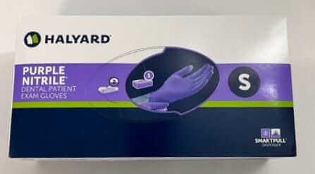 Halyard 53431 Purple Nitrile Dental Patient Exam Gloves, Small (100/Box)
