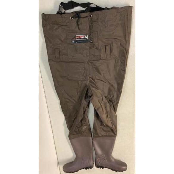 Hisea Camouflage Fishing Waders Adult. Body Boot Size 11, Brown