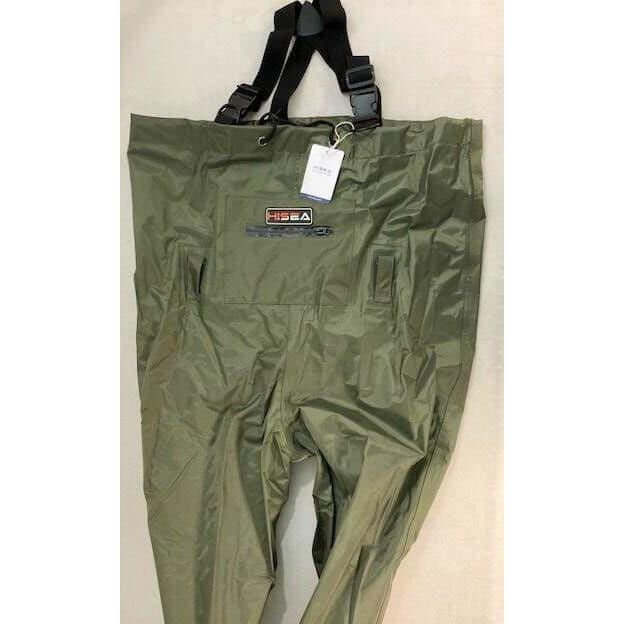 Hisea NylonPVC Chest Waders Adult Body Boot Size 13, Green