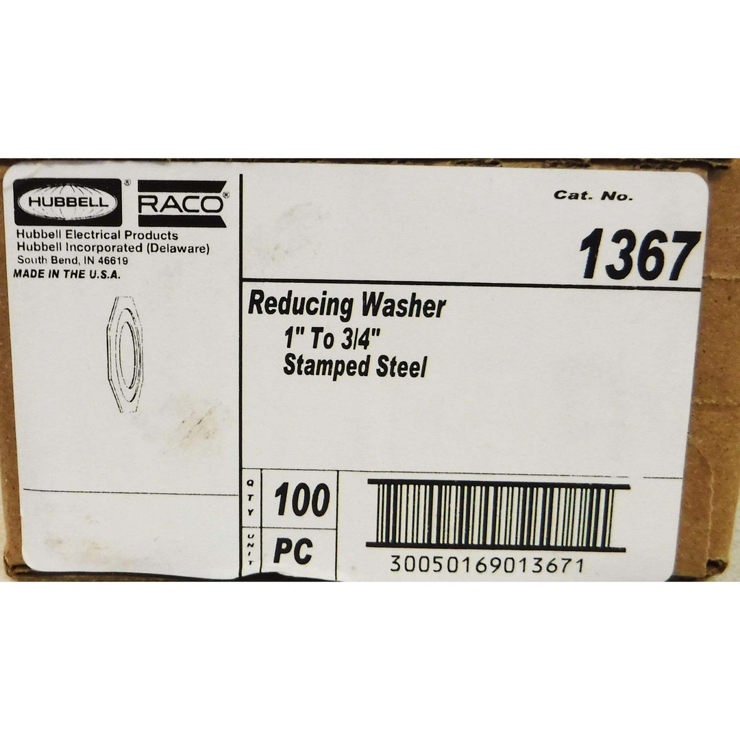 Hubbell Raco 1367 Reducing Washer 1" to 3/4" Stamped Steel (100-Pack)