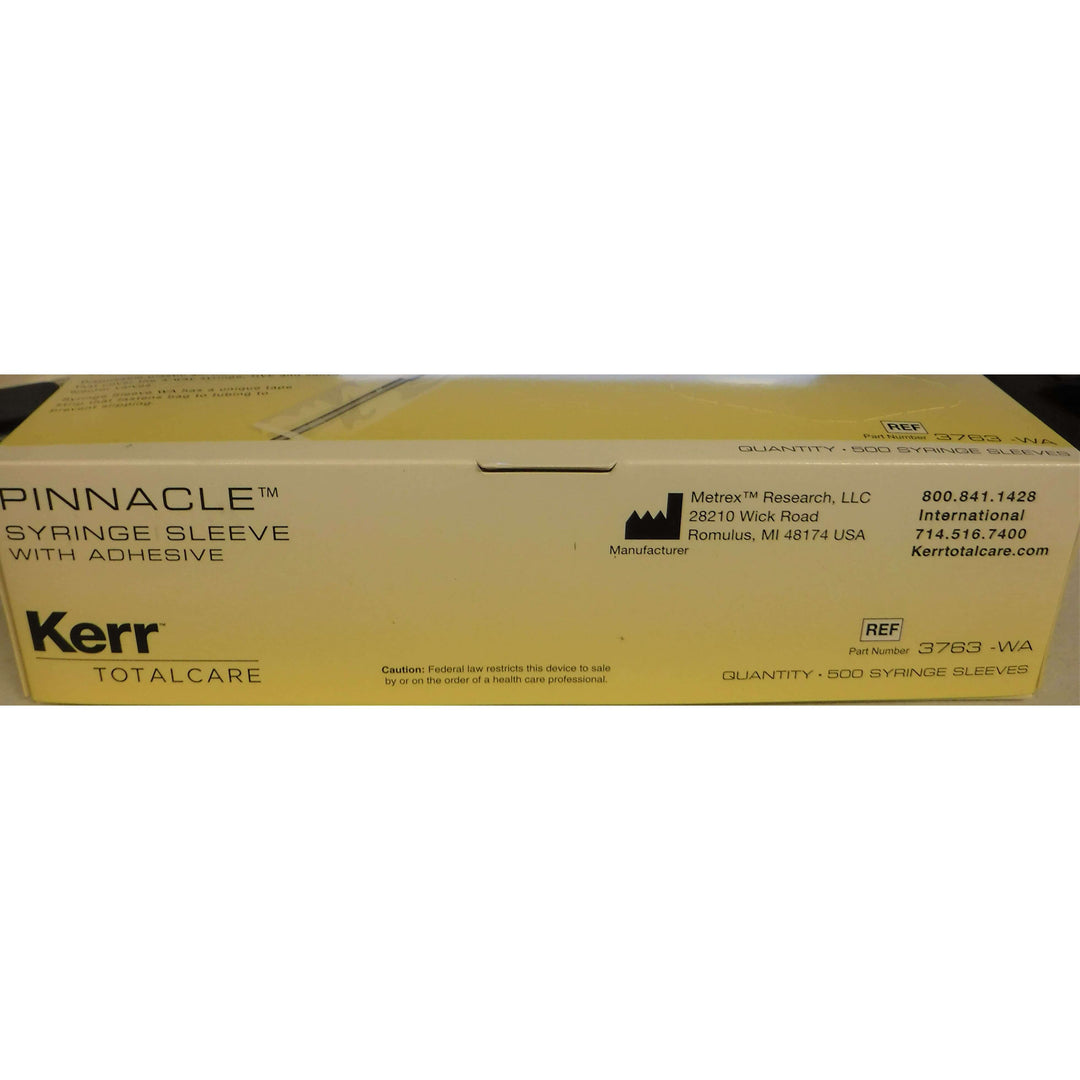 Kerr TotalCare Pinnacle Syringe Sleeve with Adhesive 3763-WA (500-Pack)