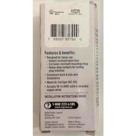 Legrand-Pass & Seymour Duplex Outlet 20-Amp 125V (3-Pack)