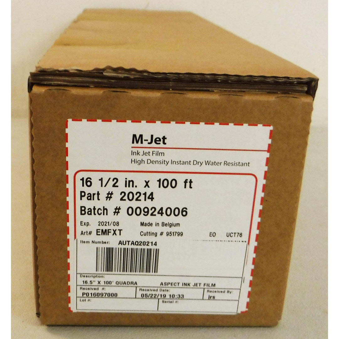 M-Jet Ink AUTAQ20214 Jet Film High Density Instant Dry Water Resistant, 16.5" x 100 ft roll