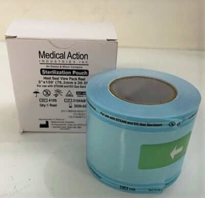 Medical Action Sterilization Pouch 3" x 100' 410S (8/Case)