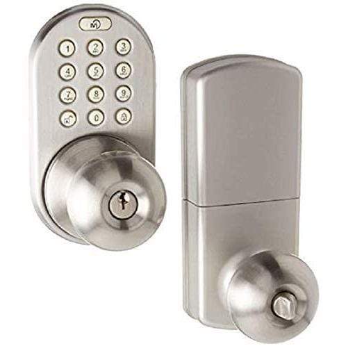 MiLocks TKK-02SN Tkk-Sn Digital Door Knob Lock with Electronic Keypad for Interior Doors, Satin Nickel