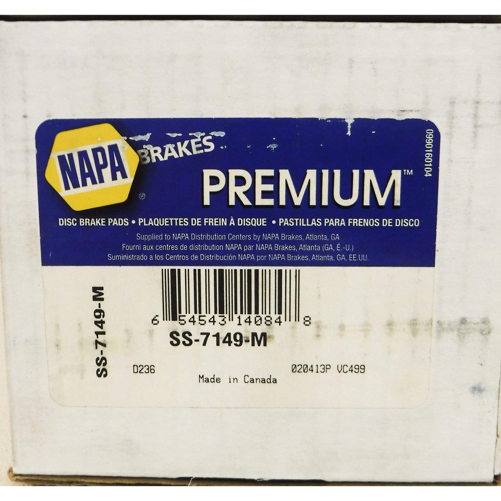 NAPA Premium SS-7149-M disc brake pad set provides reliable stopping power, reduced noise, and longer-lasting performance.
