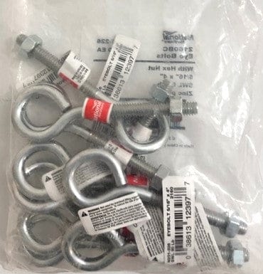 National Hardware Eye Bolts 2160BC with Hex Nut SWL 90 LB (10-Pack)