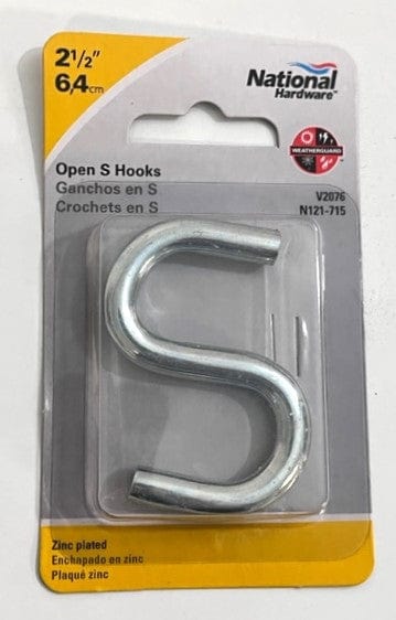 National Hardware N121-715 V2076 Open S Hooks 2-1/2"