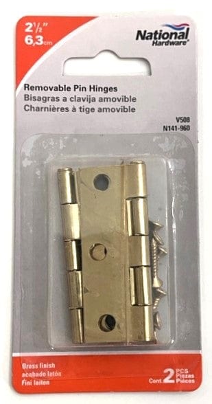 National Hardware Hinges 2-1/2" Brass finish (5-Pack)