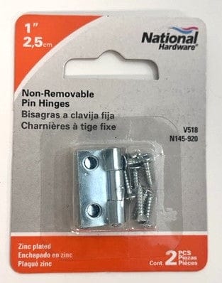 National Hardware N145-920 Non-Removable Pin Hinges 1" Zinc plated (2-Pack)
