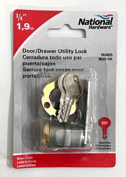 National Hardware N239-194 Door/Drawer Utility Lock Keyed Alike 3/4"