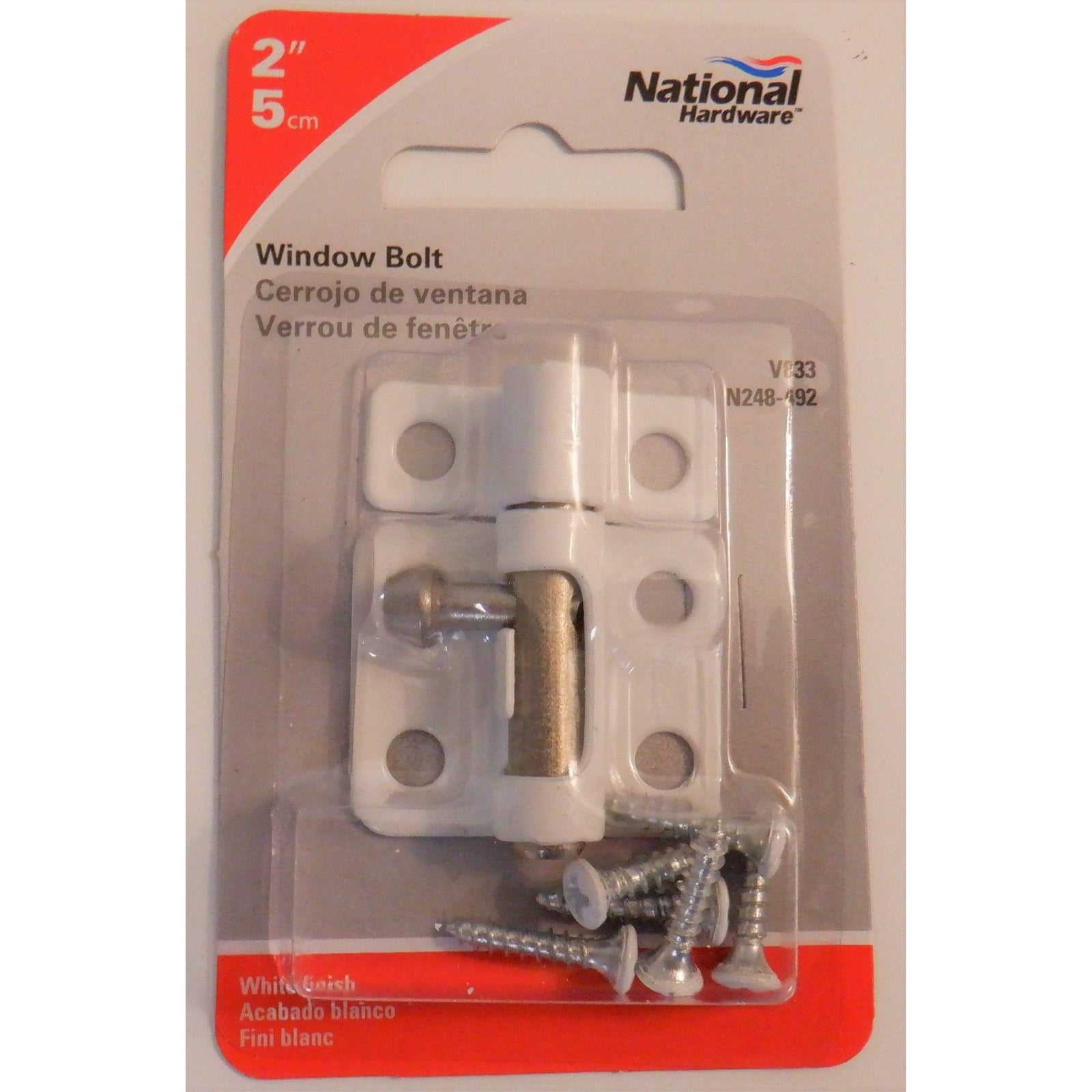 National Hardware N248-492 V833 Window Bolt 2", White