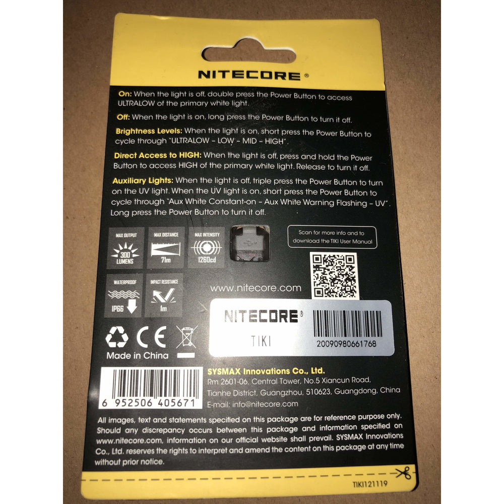 NITECORE TIKI 300 Lumen USB Rechargeable Keychain Flashlight with UV & High CRI