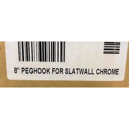 Peghook for Slatwall Chrome 8" (Pack of 48)
