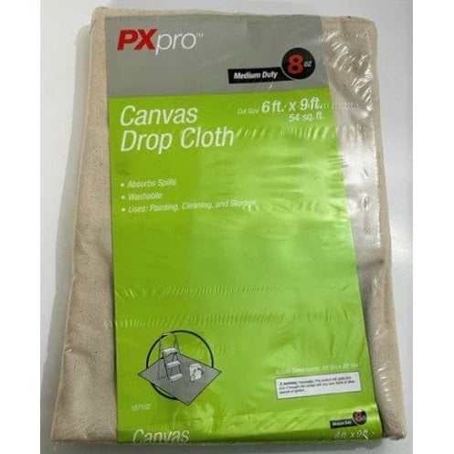 PXpro Canvas Drop Cloth Medium Duty 8 oz 6 ft. x 9 ft.