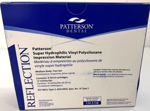 Reflection Super Hydrophilic Vinyl  Impression Material | Medium Body, Fast Set (4-Pack) Refill