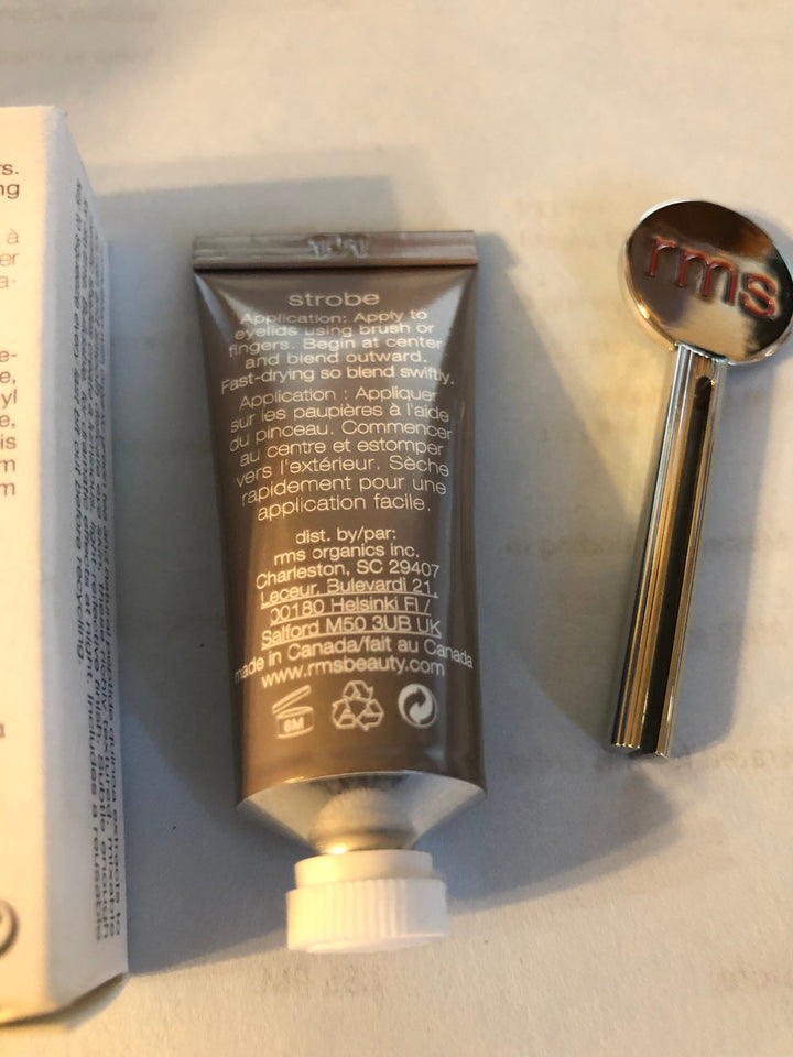 RMS Beauty Eyelight Cream Eyeshadow - Longwearing Crease-Proof Organic Liquid Eyeshadow, Nourishing, Natural and Buildable Shades for Night and Day - Strobe (0.28 oz / 8.28 ml)